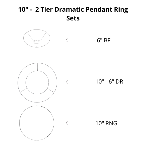 Dramatic Pendant Shade Frame Sets - 2 Tier