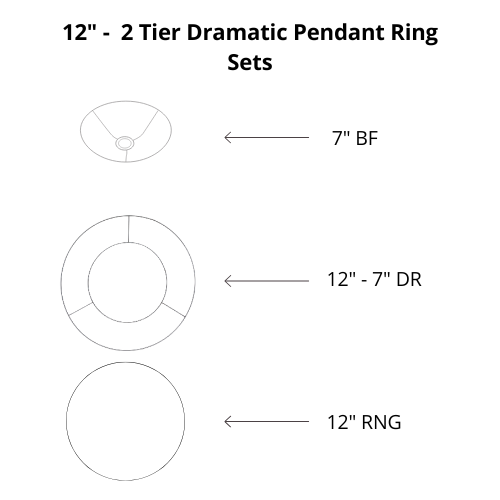 Dramatic Pendant Shade Frame Sets - 2 Tier