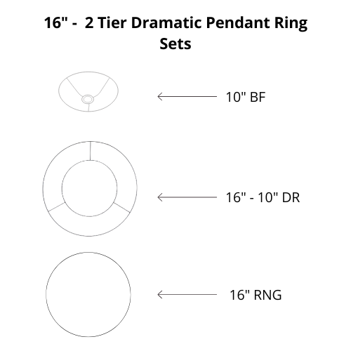Dramatic Pendant Shade Frame Sets - 2 Tier