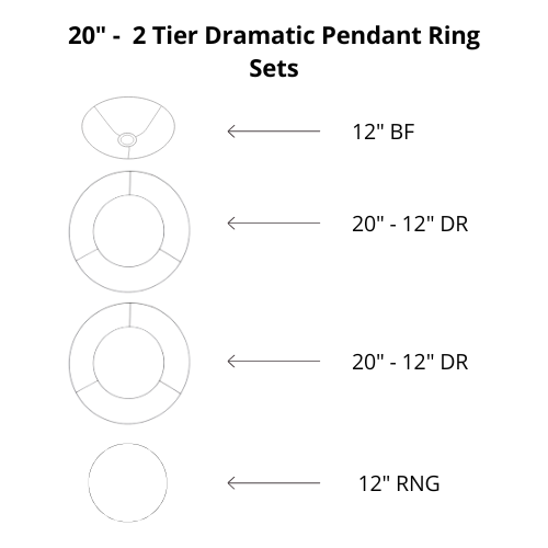 Dramatic Lamp Shade Frame Sets - 3 Tier