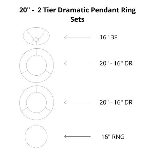 Dramatic Lamp Shade Frame Sets - 3 Tier