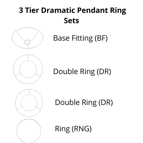 Dramatic Pendant Shade Frame Sets - 3 Tier