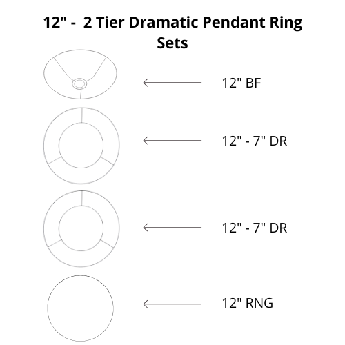 Dramatic Pendant Shade Frame Sets - 3 Tier