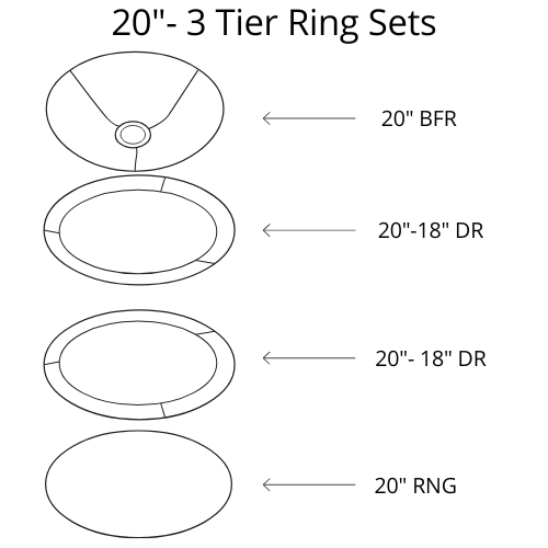 Pendant Shade Frame Sets - 3 Tier