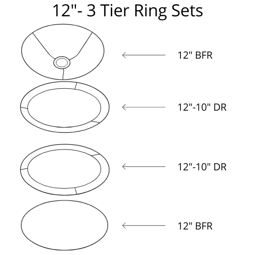 Pendant Shade Frame Sets - 3 Tier