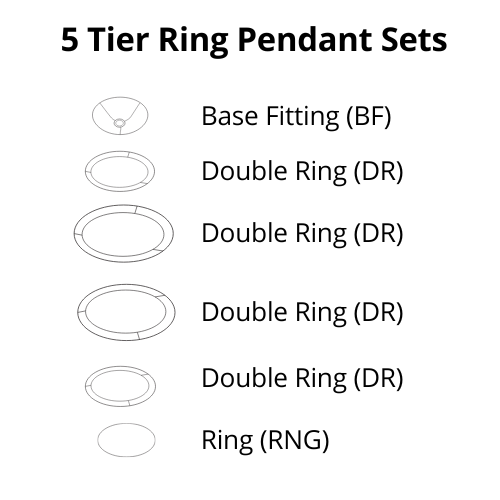Pendant Shade Frame Sets - 5 Tier