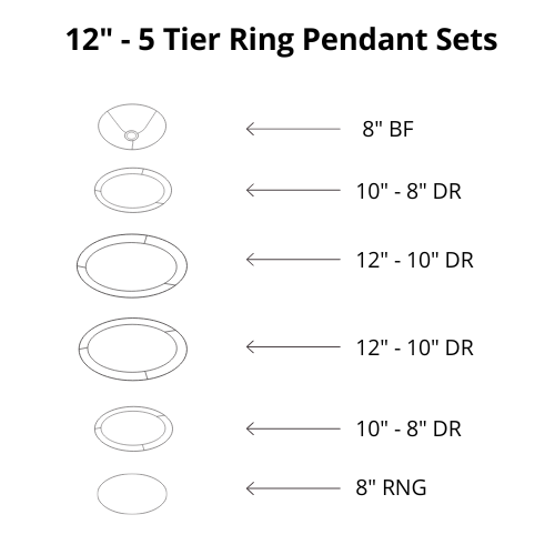 Pendant Shade Frame Sets - 5 Tier