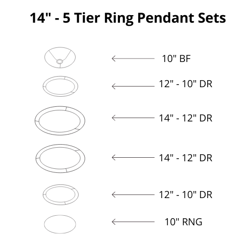Pendant Shade Frame Sets - 5 Tier