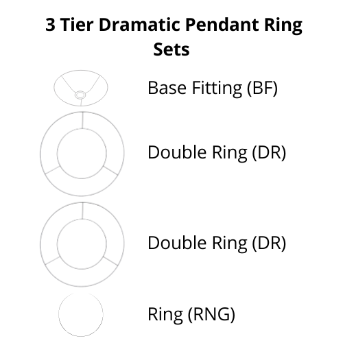 Dramatic Pendant Shade Frame Sets - 3 Tier