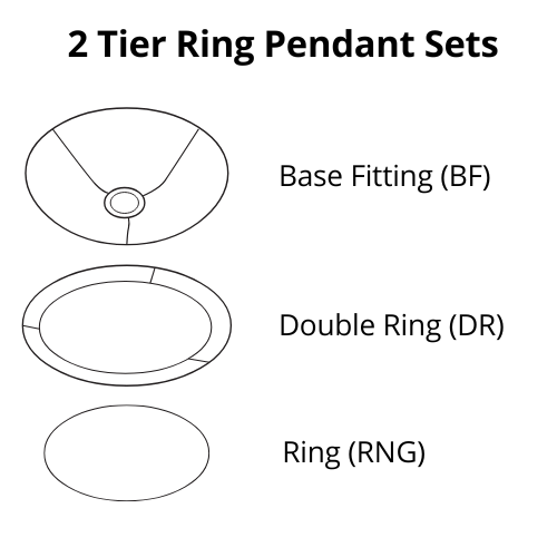 Pendant Shade Frame Sets - 2 Tier
