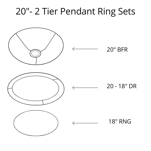 Pendant Shade Frame Sets - 2 Tier