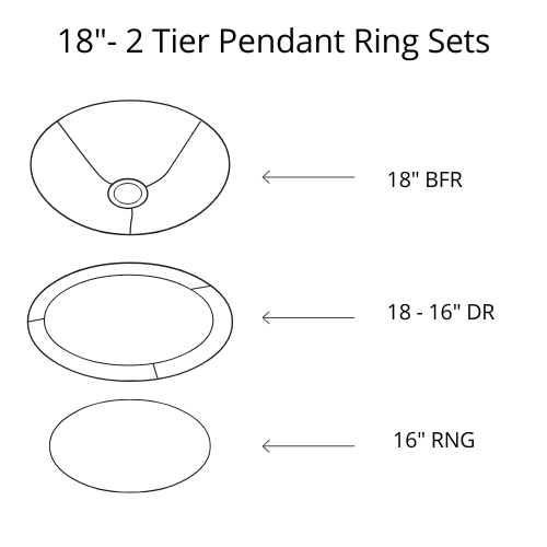 Pendant Shade Frame Sets - 2 Tier