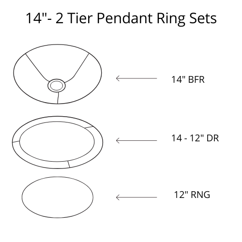 Pendant Shade Frame Sets - 2 Tier