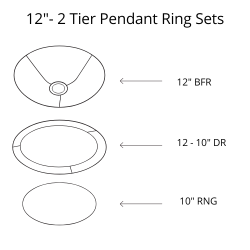 Pendant Shade Frame Sets - 2 Tier