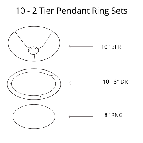 Pendant Shade Frame Sets - 2 Tier