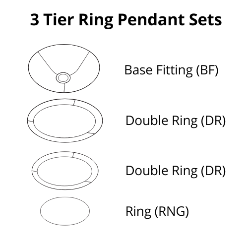 Pendant Shade Frame Sets - 3 Tier