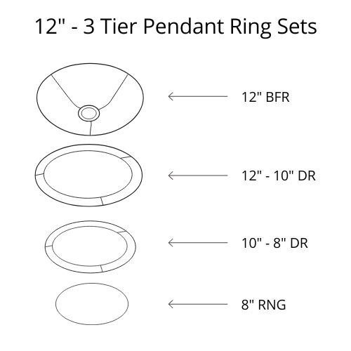 Pendant Shade Frame Sets - 3 Tier