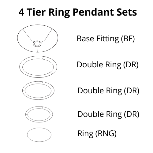 Pendant Shade Frame Sets - 4 Tier