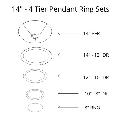 Pendant Shade Frame Sets - 4 Tier