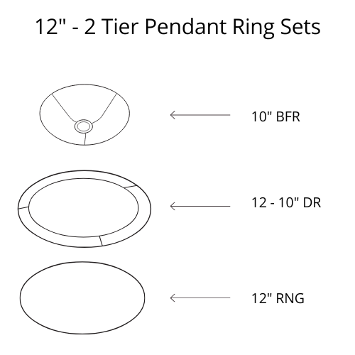 Pendant Shade Frame Sets - 2 Tier (Copy)