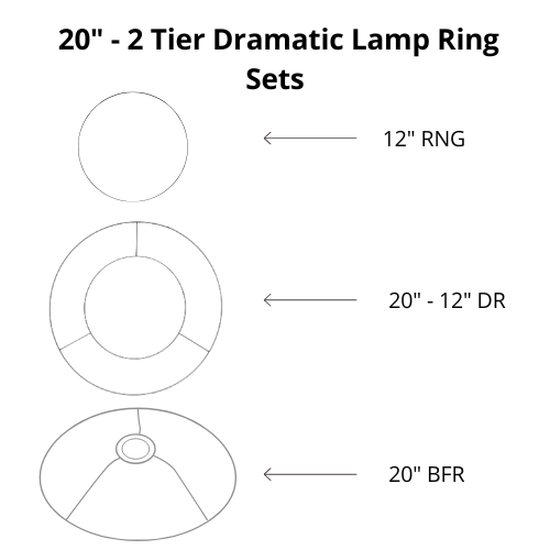 Dramatic Lamp Shade Frame Sets - 2 Tier