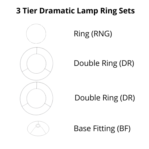 Dramatic Lamp Shade Frame Sets - 3 Tier