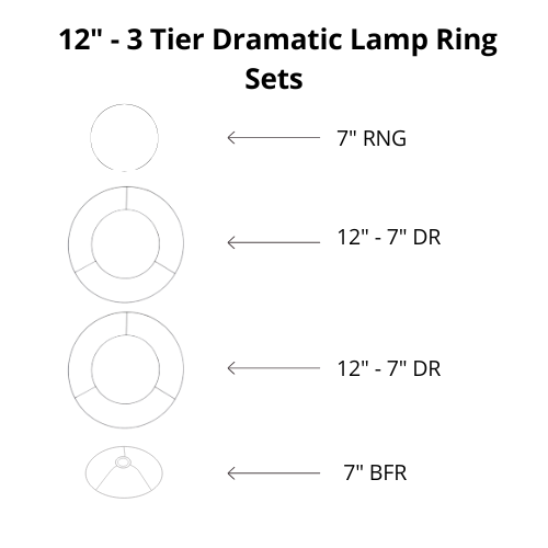 Dramatic Lamp Shade Frame Sets - 3 Tier