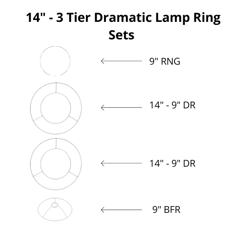 Dramatic Lamp Shade Frame Sets - 3 Tier