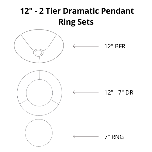 Dramatic Pendant Shade Frame Sets - 2 Tier