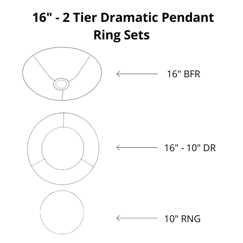 Dramatic Pendant Shade Frame Sets - 2 Tier