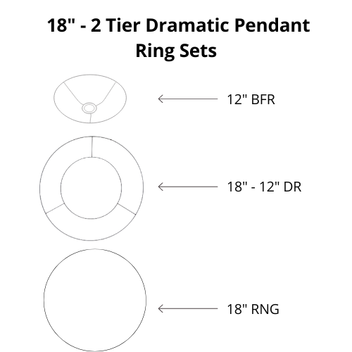 Dramatic Pendant Shade Frame Sets - 2 Tier