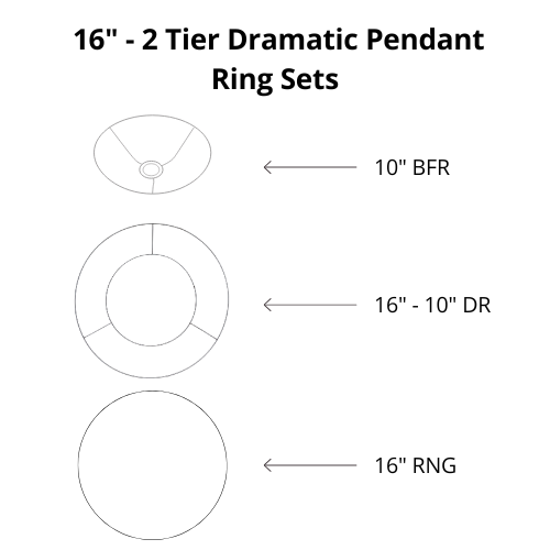 Dramatic Pendant Shade Frame Sets - 2 Tier
