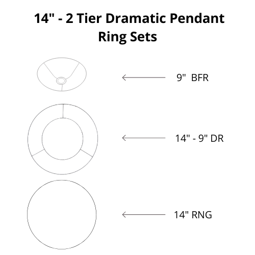 Dramatic Pendant Shade Frame Sets - 2 Tier