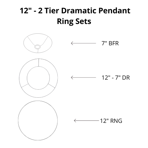 Dramatic Pendant Shade Frame Sets - 2 Tier