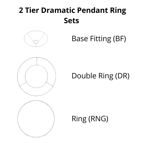 Dramatic Pendant Shade Frame Sets - 2 Tier