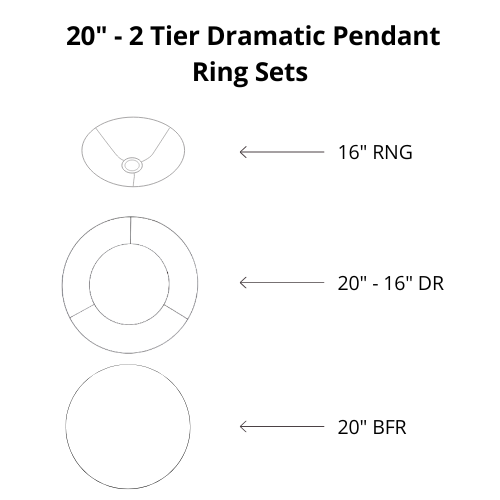 Dramatic Pendant Shade Frame Sets - 2 Tier