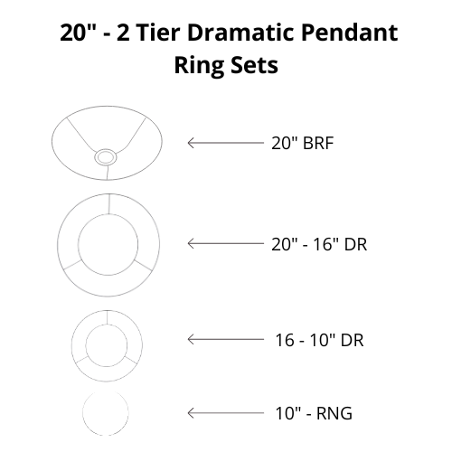 Dramatic Pendant Shade Frame Sets - 3 Tier