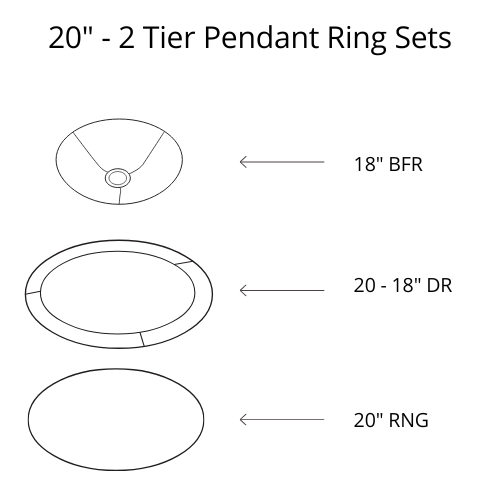 Pendant Shade Frame Sets - 2 Tier (Copy)