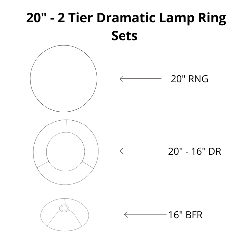 Dramatic Lamp Shade Frame Sets - 2 Tier
