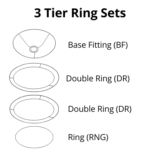 Pendant Shade Frame Sets - 3 Tier