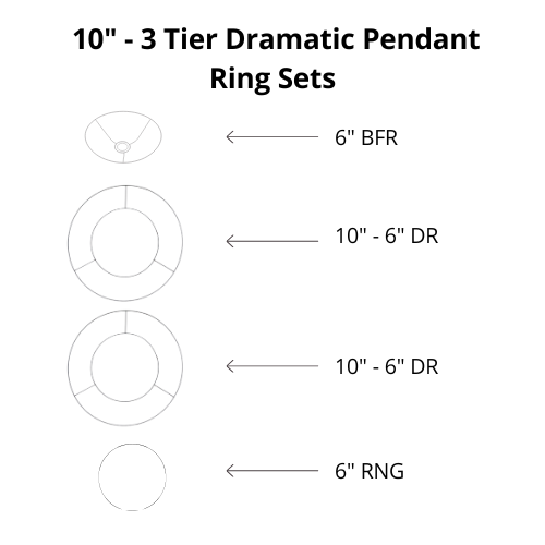 Dramatic Pendant Shade Frame Sets - 3 Tier
